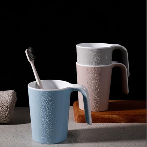 Minimalist Two-Tone Mouthwash Cup | Eco-Friendly PP Material | Stylish & Practical Design | A Household Essential (Blue & Gray)