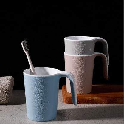 Minimalist Two-Tone Mouthwash Cup | Eco-Friendly PP Material | Stylish & Practical Design | A Household Essential (Blue & Gray)