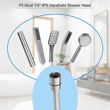 Homevacious 100 Inch Replacement Handheld Shower Hose Brushed Nickel | Brass Fittings Extra Long Flexible Stainless Steel