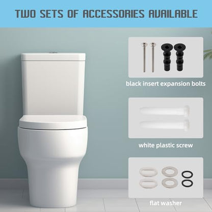SS114 Toilet Seat Replacement Compatible with TOTO, Elongated Soft Close | Toilet Seat for SS154/SS204/SS214/SS224, Transitional Heavy Duty Oval Toilet Seats, 2-Pack Toilet Bolts and Nuts, White - style: Heavy Duty Elongated