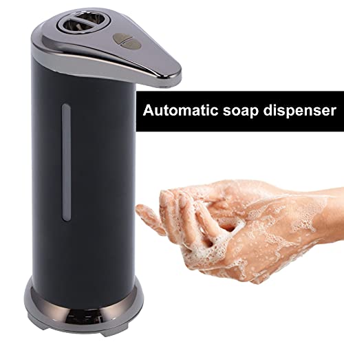 250ml Soap Dispenser, Automatic Soap Dispenser Touchless Touchless Hand Soap Dispenser for Home Bathroom Kitchen School Hotel (Black) - color: Black