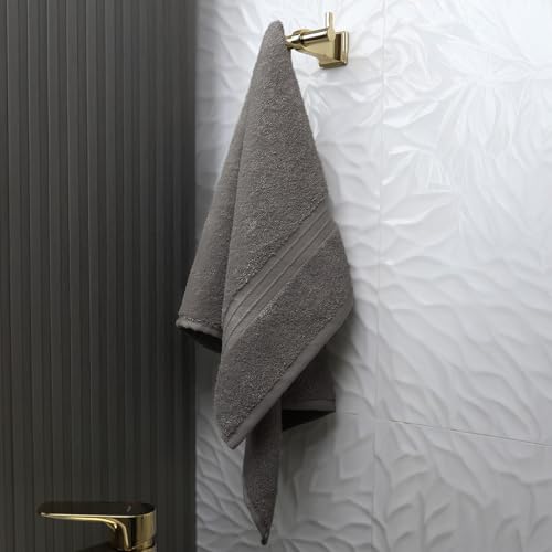 Hand Towels Set of 4 - Soft & Thick, Large (16"x 28") 100% Cotton, Luxury, Extra Soft - Versatile, Perfect as Bath and Kitchen Towel, Drying Towels, Wash and Gym Cloths - Gray - color: Gray