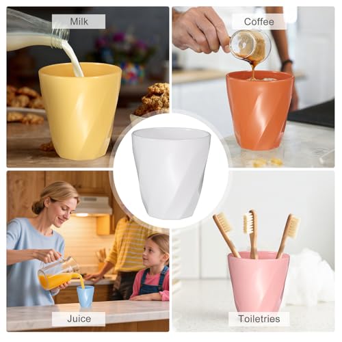 uxcell 4 Pcs Simple Toothbrush Cup, 13.5 OZ Reusable Bathroom Tumbler, 2.2 x 3.5 Unbreakable Plastic Cups for Storing Toothpaste Makeup Brush Holder Water Beverages Combs, White - color: White