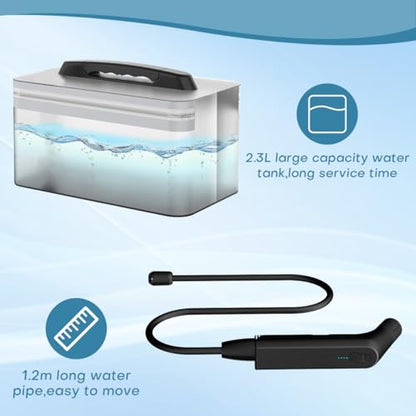 Teabelle 2.3L Portable Electric Bidet, 2-Speed Pressure, USB Rechargeable | Soft Pressure Sprayer, for Bathroom, RV Car & Outdoor Camping, Mini Body Washing Cleaner with USB Cable