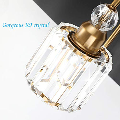 Ralbay Modern LED Bathroom Vanity Lights 5-Lights Crystal Vanity Lights Over Mirror Modern Black Bathroom Vanity Lighting Fixtures - color: Round-Black+Gold, size: 5-light