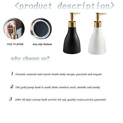 Refillable Gold Dispenser for Bathroom Countertop, Modern Dish Soap Dispenser Bottle for Kitchen Soap Pump Lotion, Ceramic Hand Soap Dispenser with Gold Pump (Khaki) - color: Khaki