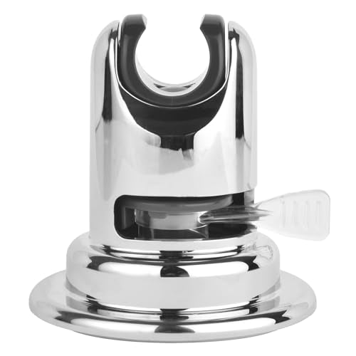 Lancer USA Suction Cup Handheld Shower Head Holder Adhesive Removable Wall Mount Bracket for Bathroom (Chrome) - color: Chrome