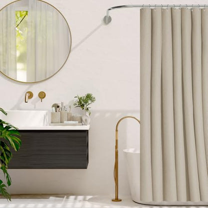 Clara Clark Beige Bathroom Set - Bathroom Sets with Shower Curtain and Rugs, 21PC Bathroom Accessory Set, Shower Curtain Set with Soap Dispenser & Toothbrush Holder - color: Beige, size: Complete Set + Bath Rugs