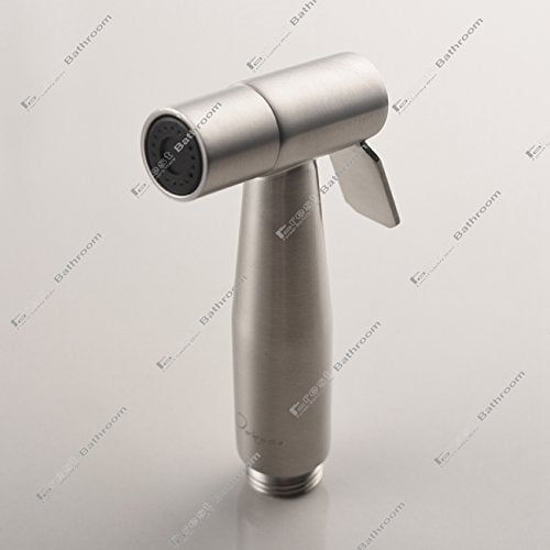 Brushed Nickel Hand Held Bidet Sprayer Diaper Shattaf Complete Set | Qualitied Stainless Steel High Pressure Sprayer Kit & 1.2M Hose with Brass T-Valve for Toilet Bidet Bathroom Baby Diaper