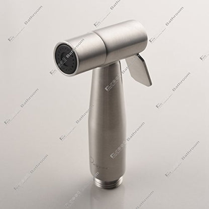 Brushed Nickel Hand Held Bidet Sprayer Diaper Shattaf Complete Set | Qualitied Stainless Steel High Pressure Sprayer Kit & 1.2M Hose with Brass T-Valve for Toilet Bidet Bathroom Baby Diaper