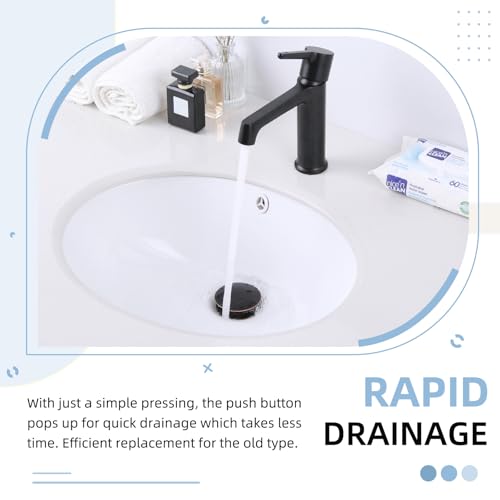 Angle Simple Bathroom Sink Stopper Oil-Rubbed Bronze, Pop Up Sink Drain | Only for Sink with Overflow Hole, Brass Stopper with Stainless Steel Tailpiece, Fit 1.61 to 2 Inches Diameter of Drain Hole - color: Oil-rubbed Bronze