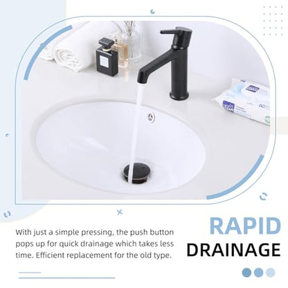 Angle Simple Bathroom Sink Stopper Oil-Rubbed Bronze, Pop Up Sink Drain | Only for Sink with Overflow Hole, Brass Stopper with Stainless Steel Tailpiece, Fit 1.61 to 2 Inches Diameter of Drain Hole - color: Oil-rubbed Bronze