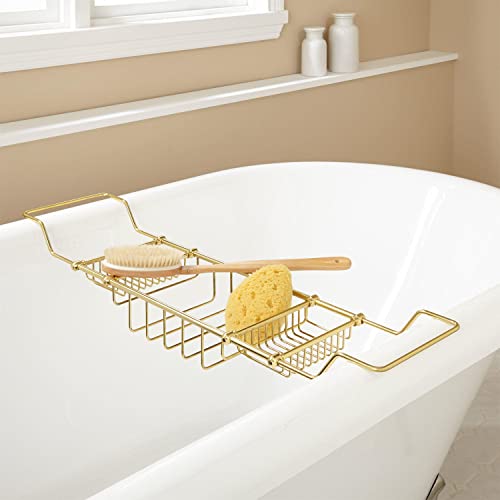 Signature Hardware 123696 Nottingham Brass Tub Caddy - color: Polished Brass