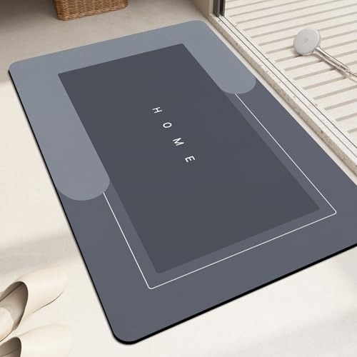Super Absorbent Bath Mat, Quick-drying Bathroom Mats, Super Absorbent Living Room Floor Mat , Rubber Non-slip Bottom, Easy to Clean Bathroom Rugs, Simple Kitchen Doormat (Rectangle Blue, 50x80cm) - color: Rectangle Blue, size: 50 x 80 cm