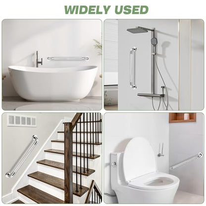 2 PCS Grab Bars for Seniors Bathroom 24 Inch 1.25" Diameter Shower Handle | Stainless Steel Shower Safety Support Bar, Bath Assist Handles for Handicap Elderly Injury Pregnant, ADA Compliant - size: 2PCS-24inch