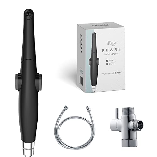 Bio Bidet by Bemis Pearl Handheld Bidet Sprayer Toilet Attachment Posterior & Feminine Wash with Stainless Steel Hose & Mount Kit, Black