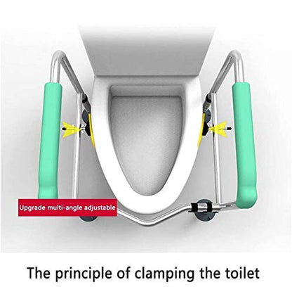 Toilet Safety Frame Free Standing Toilet Grab Bars Surrounding Rail Bathroom Handrail Adjustable Height with Safety Handles for Elderly, Disabled, Handicapped, Bathroom ALGFree