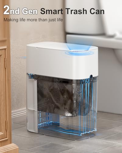 CTIME Touchless Automatic Bathroom Trash Can with Lid for Bathroom | Touchless trash can, Motion sensor,Waterproof trash can, Bathroom trash bin,Odor sealing, Bathroom privacy,Space-saving - size: Small
