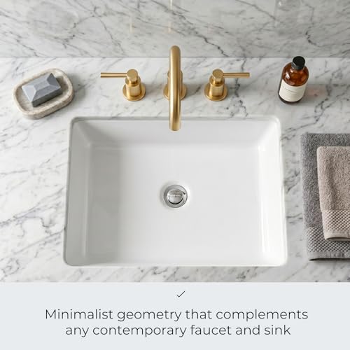 Bathroom Sink Drain with Overflow, All Metal Pop Up Bathroom Sink Drain Stopper with Removable Hair Catcher, Chrome 304 Stainless Steel Sink Drain Strainer, Fits 1-1/2" to 1-3/4" Vanity Sinks - color: Chrome, style: Small Popup Cap