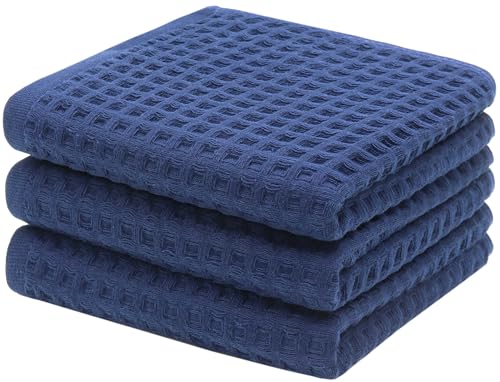 Mia's Dream Cotton Bathroom Hand Towels Set,3 Pack,13" x 27", Navy Blue | Quick Drying Hand Towels for Bathroom & Kitchen, Thin Bath Towels and Washcloths Sets, Soft Face Towels - color: Navy Blue (Hand Towel：13" X 27")