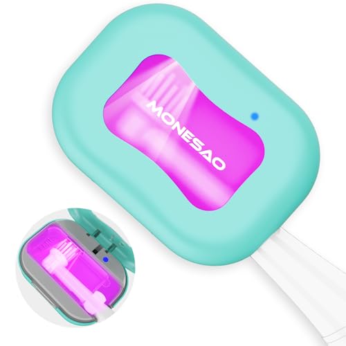 MONESAO Toothbrush Sanitizer Case, Toothbrush Covers with Holder | Rechargeable Travel Home Toothbrush And Holder, Cleaner Case for All Electric And Manual Toothbrushes (Blue) - color: Blue