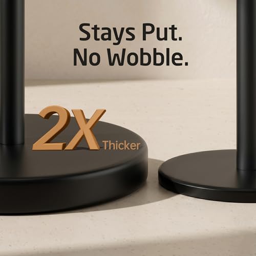 KES 26" H Black Toilet Paper Holder Stand with Weighted Base | 304 Stainless Steel Rustproof, Cement-Filled Base For Extra Stability, Fits Mega Rolls, Tool-Free Assembly, Hardware Included - color: Matte Black, size: 26" H