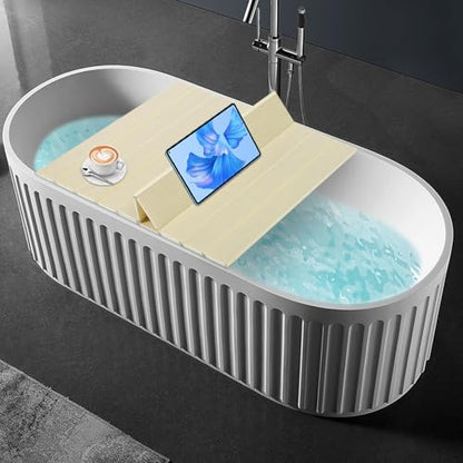63x31.5in Bathtub Tray, Foldable Bathtub Cover Bath Insulation Cover, PVC Dustproof Shutter Bath Lid Cover Fit Most Tubs, Can Hold Wine Glass, Books, Tablets, Cellphones,Wood Grain - color: Wood Grain, size: 63x31.5in