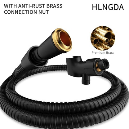 High Pressure Rain Handheld Shower Head Set,Anti-clog Nozzles with Handheld Spray Combo,Fixed Showerhead 6-Mode,59 Inch Hose Bracket Teflon Tape Rubber Washers,Matte Black(MLJ-SC001SGN-2YHS) - color: MLJ-SC001SGN-2YHS