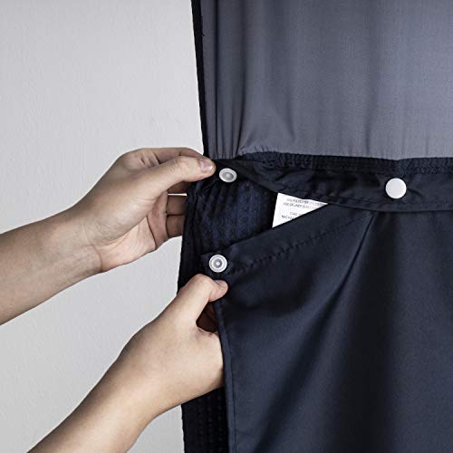 Barossa Design 70x54 Snap-in Shower Curtain Liner Replacement Navy | 2 Bottom Magnets, Fabric, Removable, Water Repellent, Machine Washable, Hotel Style, 70" W x 54" H Inner Liner - color: Navy, size: 70"W x 54"L (Pack of 1)