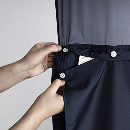Barossa Design 70x54 Snap-in Shower Curtain Liner Replacement Navy | 2 Bottom Magnets, Fabric, Removable, Water Repellent, Machine Washable, Hotel Style, 70" W x 54" H Inner Liner - color: Navy, size: 70"W x 54"L (Pack of 1)