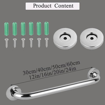 Grab Bars for Shower, 12 Inch Grab Bar for Bathroom Seniors Elderly Safety Handle 304 Stainless Steel Anti-Slip, Handicap for Bathtub,Toilet, Stairway - size: 12inch