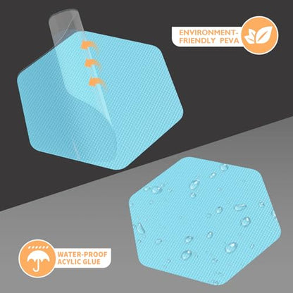 Non Slip Bathtub Stickers, Shower Stickers for Safety Bathroom Tubs, Bathtub Non Slip Stickers and Adhesive Decals Scraper for Bath Tub, Shower Floor, Stairs, Ladders(Square Shape) (24, Blue) - color: Blue