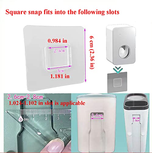 12 PCS Wall Mounted Replacement Sticky pads for Kitchen Bathroom Shower Caddy Organizer Rack Holder Nail Free Adhesive Hooks (Square) - color: Square