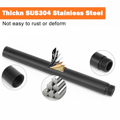 Shower Head Extension Arm, Shower Extender Water Outlet- Lowers Existing, Shower Pipe Extension for Bathroom, Made of Solid Metal Stainless Steel(10 Inch, Matte Black) - color: Matte Black, style: 10 Inch