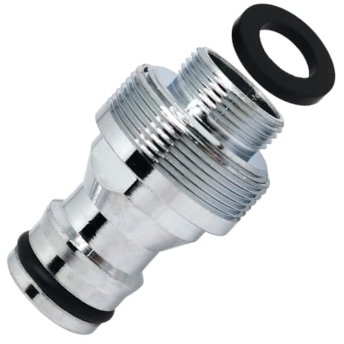 1pcs Brass Faucet Tap Quick Connector Adapter Kit,16mm Male Thread x 1mm Pitch Connector,Universal Faucet Adapter for Washing Machine And Pressure Washer(Silver) - size: 16mm Male Thread x 1mm