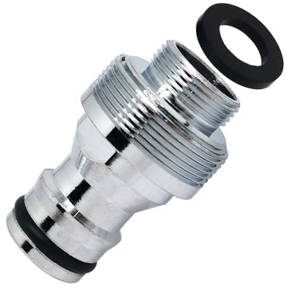 1pcs Brass Faucet Tap Quick Connector Adapter Kit,16mm Male Thread x 1mm Pitch Connector,Universal Faucet Adapter for Washing Machine And Pressure Washer(Silver) - size: 16mm Male Thread x 1mm