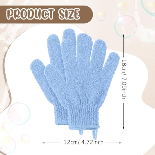 Didaey 104 Pcs Exfoliating Glove Bulk Shower Gloves with Hanging Loop Exfoliating Body Scrubber Dead Skin Remover for Body Bath Beauty Spa Massage Scrubs Men Women Bathing (Light Blue) - color: Light Blue