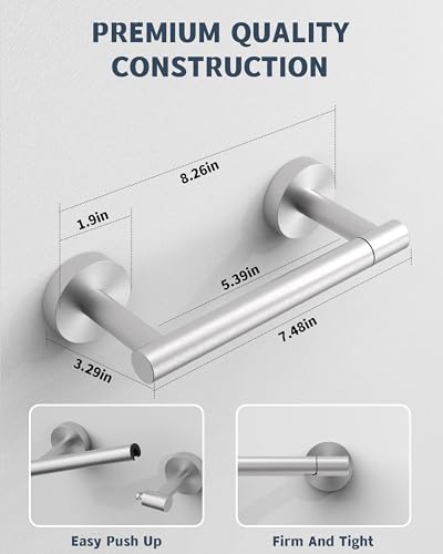 RARXTR Bathroom Toilet Paper Holder Wall Mount SUS304 Stainless Steel Double Post Pivoting Toilet Paper Roll Holder Wall Mounted for Bathroom RV Commercial Toilet Tissue Dispensers, Brushed Nickel - color: Brushed Nickel, size: Wall Mount