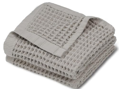 DEMMEX Organic Cotton Waffle Turkish Hand Towels for Bathroom & Kitchen, Large 20x30 in, 100% Oeko-TEX Certified Ultra Soft Turkish Cotton, Lightweight Quick Dry Waffle Weave, Set 2 (Beige/Light Tan) - color: Beige/Light Tan