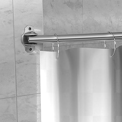 Mcrbeay Curved Shower Curtain Rod, Stainless Steel, Adjustable 48-85 inch | Heavy Duty, Extra Wide Round Shower Rod for Bathroom, Shower Stall, Bathtub, Rustproof, Brushed Nickel - color: Brushed Nickel, size: 48-85 Inches