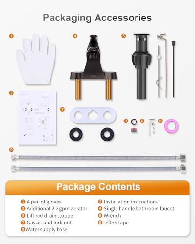 WOWOW Single Handle Commercial Bathroom Faucet Oiled Rubbed Bronze 4 inch Centerset Bathroom Basin Sink Faucets One Handle Vanity Faucets Basin Mixer Tap with Lift Rod Drain Assembly - color: Oiled-Rubbed Bronze