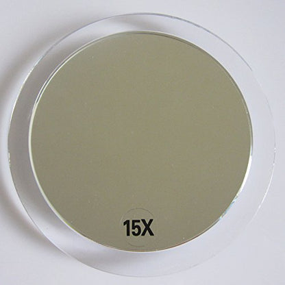 SANTOO 15X Magnifying Mirror - with 3 Mounting Suction Cups - Used for Precise Makeup - Eyebrows/Tweezing - Blackhead/Blemish Removal - Bathroom/Travel Makeup Mirror - 6 Inch Round (Rose Gold) - color: 15x