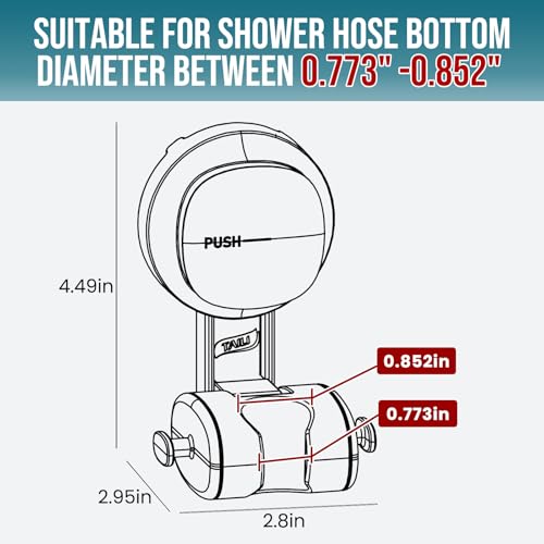 TAILI Shower Head Holder Suction,Visible Safety,with Hooks,Black | height angle adjustable,handheld shower wand bracket,no-drill removable waterproof,plastic,wall mounted,universal,kids,pets - color: Black& Red, size: Round