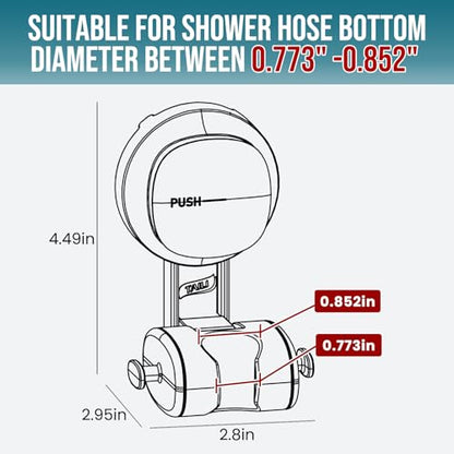 TAILI Shower Head Holder Suction,Visible Safety,with Hooks,Black | height angle adjustable,handheld shower wand bracket,no-drill removable waterproof,plastic,wall mounted,universal,kids,pets - color: Black& Red, size: Round