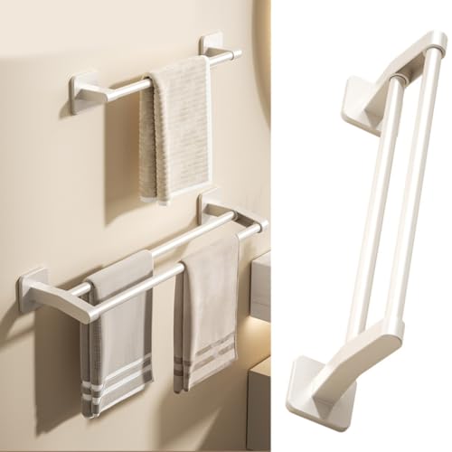 Waterproof Stick On Bathroom Towel Holder Strong Load-Bearing Towels Hanger with Adhesive Backing Wall Organiser - color: 50cm