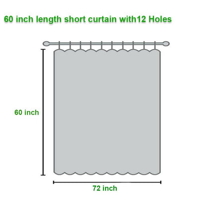Short Clear Shower Curtain Liner 60 Inch Long, Waterproof Plastic Bathroom Curtain Liners, Semi Transparent, Hotel Quality, Machine Washable, 72 X 60 Inch - color: 3d-semi Sheer, size: 72"W x 60"L (Pack of 1)