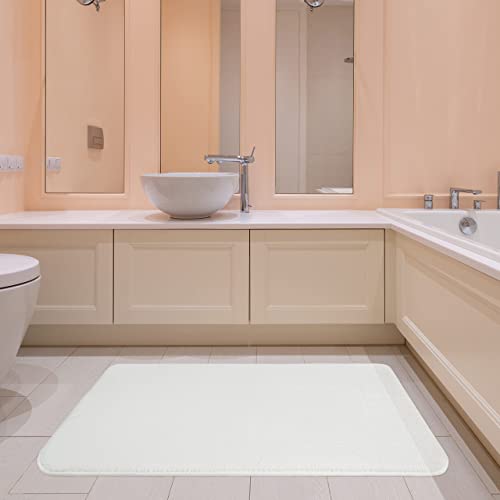 American Soft Linen 21x32 Fluffy Foamed Slip Reducer Bath Rug, Machine Washable Area Bath Mat Rugs for Bathroom, White - color: Bright White, style: 21x32" Fluffy Foamed Bath Mat