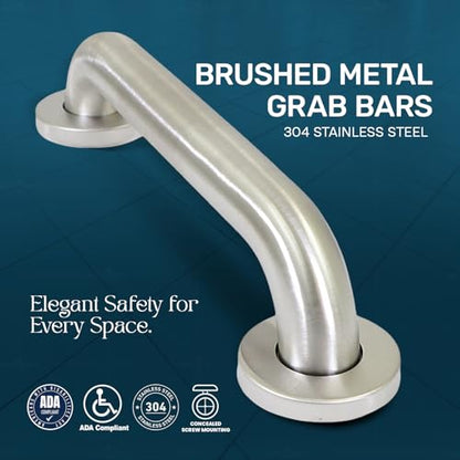 HIGHCRAFT Grab Bar for Bathtubs and Showers, Shower Grab Bars for Seniors and Elderly, Safety Bar for Bathroom 24" x 1.5" ADA Compliant Grab Bar, Heavy Duty Stainless Steel Shower Handle Wall Mount - size: 24"