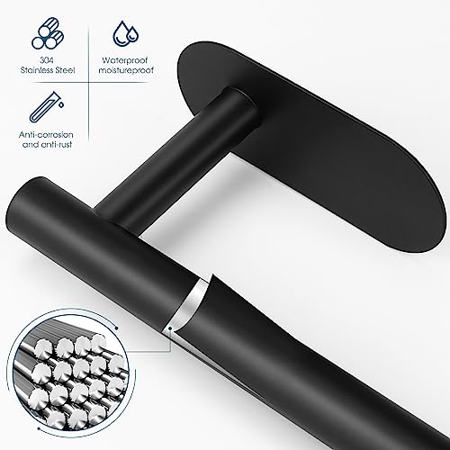 DGWHYC Self Adhesive Toilet Paper Holder, Matte Black Toilet Paper Holder Rustproof 304 Stainless Steel for Bathroom, Kitchen and Washroom, 3M Wall Mount DG-TPA21 - color: Black
