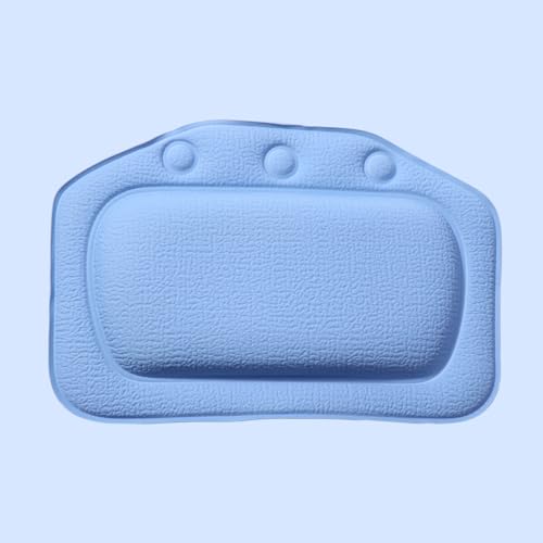 Outanaya PVC Bath Cushion with Strong Suction Cups Non-Slip Spa Pillow for Bathtub Comfortable Dark Blue Tub Headrest Easy to Clean and Supportive for Relaxing Bath